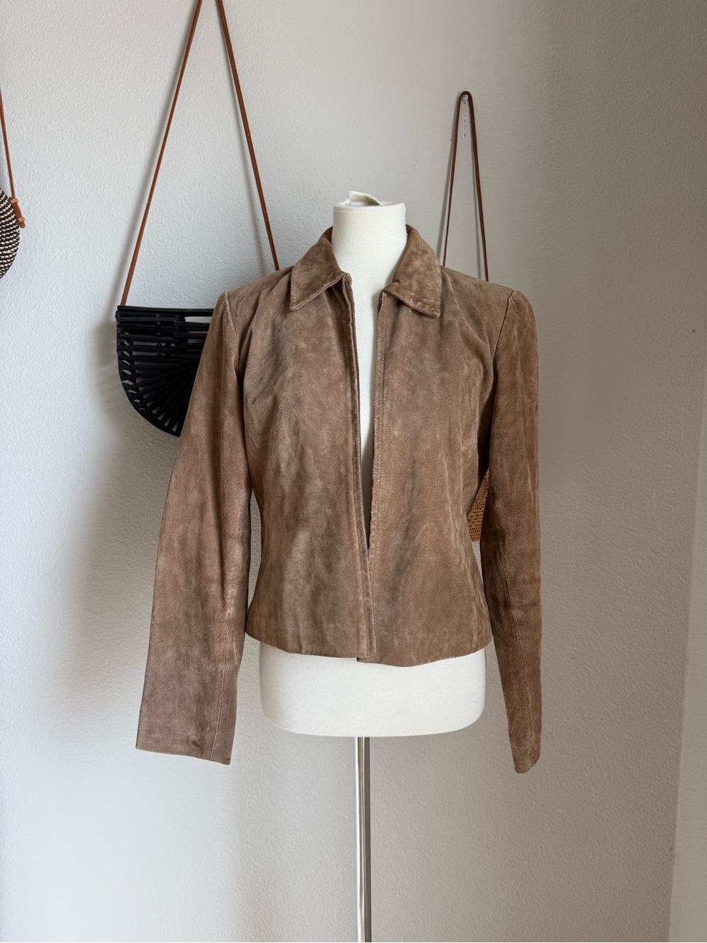 JW Junction West Leather Zip Jacket, Size Medium